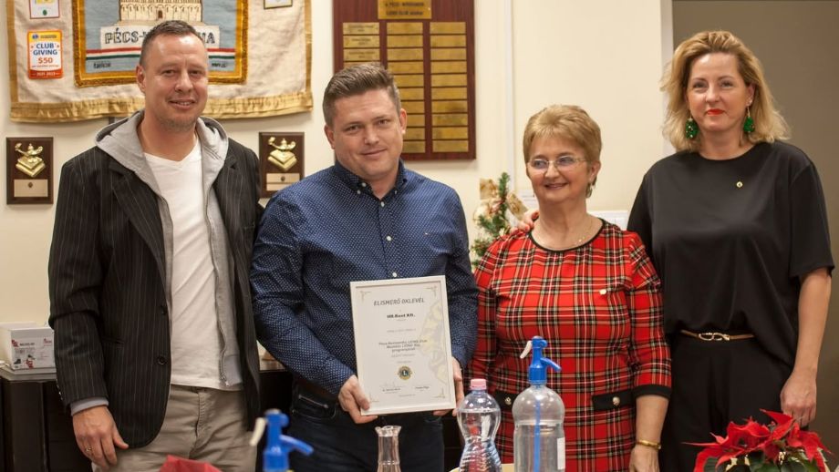 HR-Rent erhält Auszeichnung in Gold vom Lions Club Pécs-Normandia